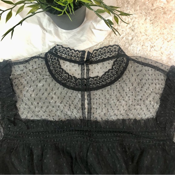 NWT Happy Nature illusion semi sheer lace black maxi dress size medium - Picture 4 of 12